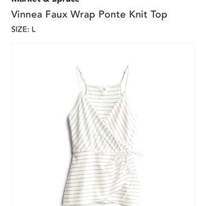 Vinnea Faux Wrap Pointe Knit Top. Market and Spruce. Size Large.